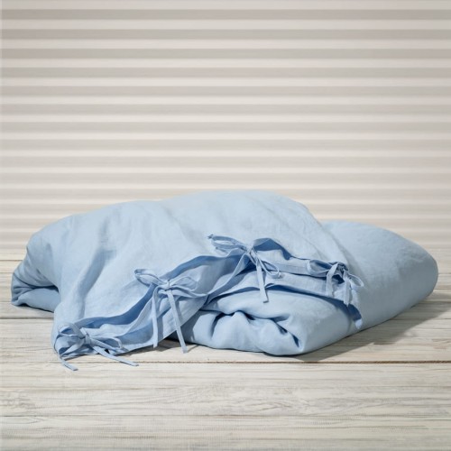 LINEN DUVET COVER WITH TIES | SKY BLUE (1)