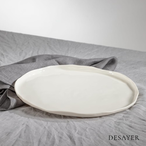 PORCELANOWY TALERZ OBIADOWY | ECRU