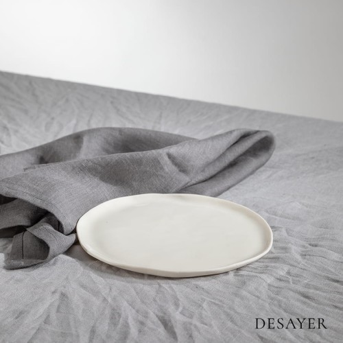 PORCELANOWY TALERZ DESEROWY | ECRU