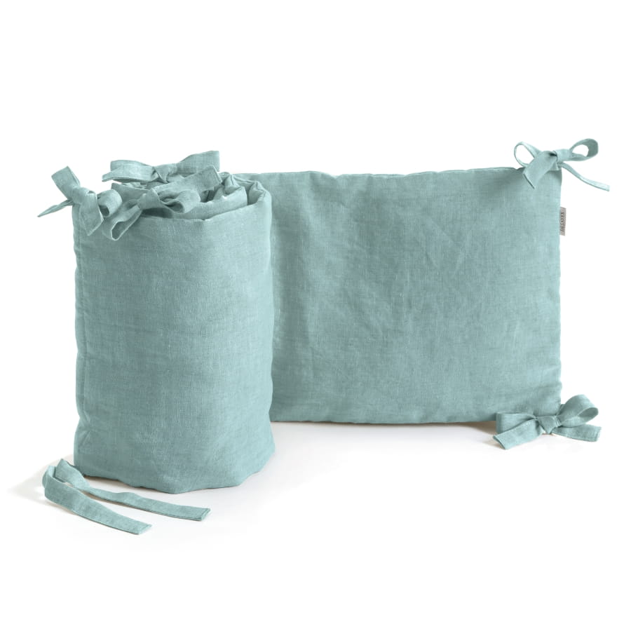 lniany-ochraniacz-do-lozeczka-turkusowy